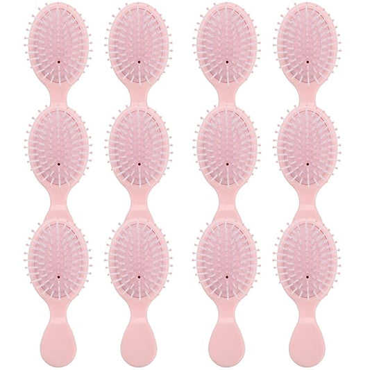Bridesmaid Proposal Gifts 8pcs Mini Travel Brush bachelorette party accessories Cute hair Brush for Wedding Party Favors for Wedding Party Favors (Pink, 12pcs)