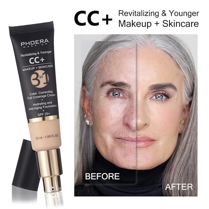 PHOERA Foundation,PHOERA CC Cream Foundation Color Correcting Anti
