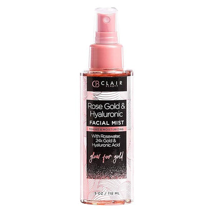 Rose Gold & Hyaluronic Acid Face Mist - Dermatologist Tested, Moisturizes, Calms Redness & Tones Skin, Balancing Facial Spray, Cruelty-Free, Vegan, 95% Natural, Non - GMO, All Skin Types