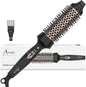 Aima Beauty Hair Curling Iron Brush, 1.5" Ceramic Hot Brush for Loose Curls, Dual Voltage & 60Mins Auto-Off, Black