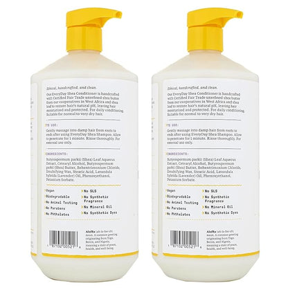 Alaffia EveryDay Shea Conditioner, Moisturizes, Restores and Protects, Made with Fair Trade Shea Butter, Cruelty Free, No Parabens, Vegan, Lavender, 2 Pack, 32 Fl Oz Ea