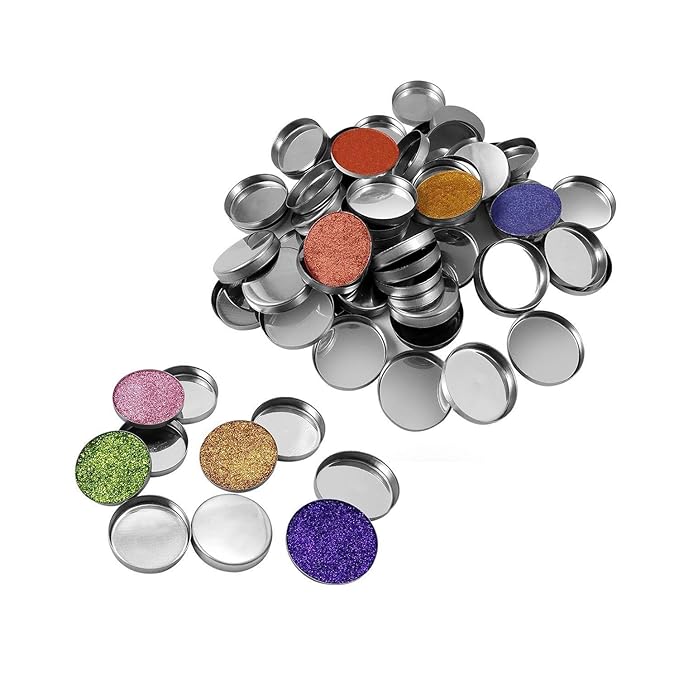 56 Pack Empty Round Metal Pans Size 26mm