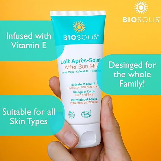 After Sun Milk - Softens and Calms Your Skin After Sun Exposure - Soothes and Refreshes Your Face and Body - Creamy and Penetrates the Skin Easily - Ideal for the Whole Family - 3.4 oz