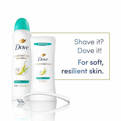 Dove Advanced Care Antiperspirant Deodorant Stick Rejuvenate 4 Count to help skin barrier repair after shaving by boosting skin's ceramide levels 72-hour odor control for soft underarms 2.6 oz