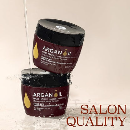 Luseta Argan Oil Hair Mask for Damaged Hair Deep Conditioning Thickening for Thin Hair Hydrate for Dry Hair 16.9 oz