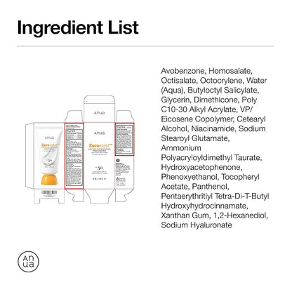 Anua Zero-Cast Moisturizing Finish Sunscreen,SPF 50, Glow Natural Sunscreen,No White cast, Hyaluronic Acid, Niacinamide sun block for face,Oil-Free, Oxybenzone free, Travel Essential (50ml/1.69fl.oz)