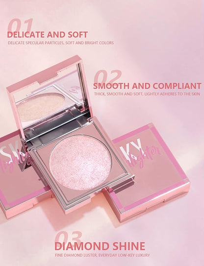 MAEPEOR Face Highlighter Palette 8 Colors Smooth Shimmer Pearl White)
