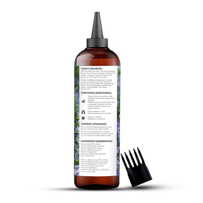 Majestic Pure 100% Pure Rosemary Oil with Biotin for Hair Care, Strengthening, Nourishing, and Volumizing Formula with Jojoba Oil and Castor Oil - Non GMO Verified, 198 ml