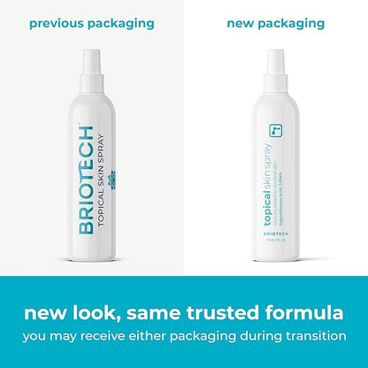 BRIOTECH Topical Skin Spray, Hypochlorous Acid Spray for Sensitive Skin, HOCl Facial Mist, Full Body Support Against Irritation, Calm Redness, Soothe Foot & Scalp, 8 oz (1 Pack)