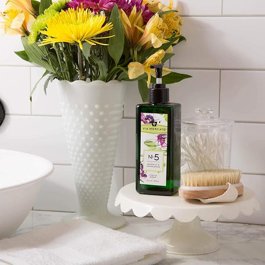 Liquid Soap, Shea Butter Enriched (12 oz), No. 5 - Waterlily & Sandalwood