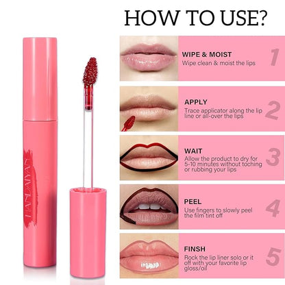 Peel Off Lip Stain Liner, Tattoo Lip Tint Long