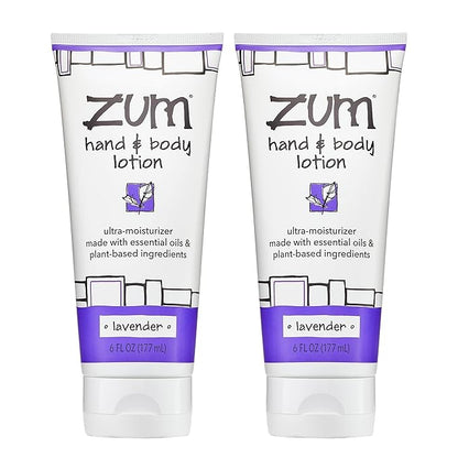 Zum Indigo Wild Hand & Body Lotion - Natural Hand Lotion for Dry Hands - Body Lotion for Women & Men - Body Moisturizers Include Shea Butter, Jojoba Oil & More - Lavender Scent - 6 fl oz (2 Pack)