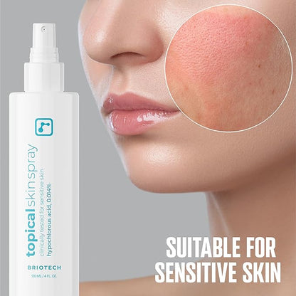 BRIOTECH Topical Skin Spray, Hypochlorous Acid for Body & Face, Eyelid Cleanser, HOCl Facial Mist, Support Against Irritation, Calm Redness, Soothe Foot & Scalp, 1 Liter Refill, 1 ct