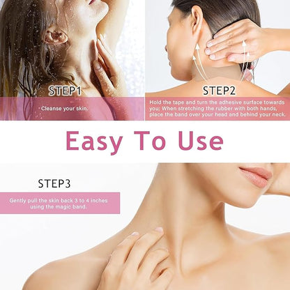 Neck Wrinkle Patches, High Elastic Anti Wrinkle Patches for Lifting Loose Skin, Improve Neck Fine Lines & Wrinkles, Pink