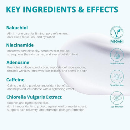 Re.SPN Bakuchiol Firming Roller Eye Cream, Niacinamide, Retinol, Adenosine, Caffeine | Self-Care, Vegan, Intense Hydration | Cream with Guasha, Glass Skin, Korean Skin Care(20ml/0.67 fl oz)