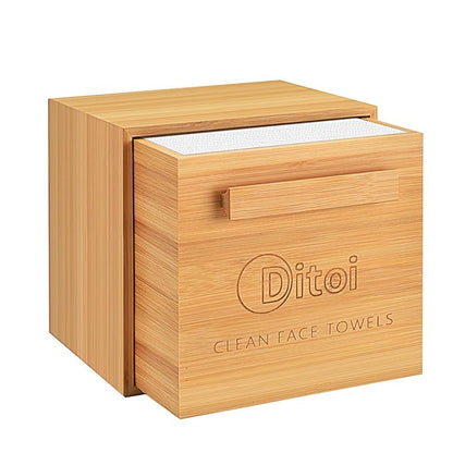 Face Towels, 10"×12" Disposable Face Towel, Face Towelettes XL, Ultra Soft Makeup Remover Dry Wipes, Thick Face Towel for Cleansing,Storage Box with Drawer,50 Count (Style03)