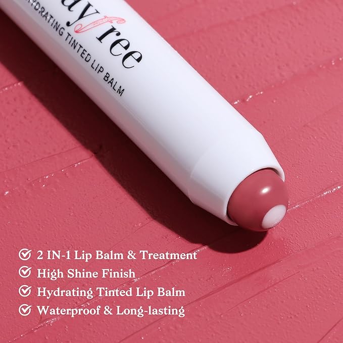 Tinted Lip Balm Plumper, Glossy, Pump Lips, Lightweight, Moisturize & Tint with Jojoba Seed Oil, Vegan Lip Balm Lip Care Present, Shimmer Orchid