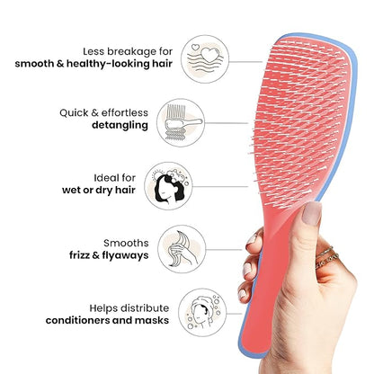 Tangle Teezer Ultimate Detangler Brush for Wet & Dry Hair, Eliminates Knots & Reduces Breakage for All Hair Types, Apricot Blaze
