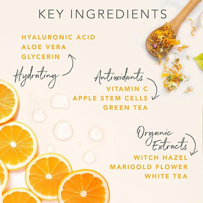 Vitamin C Face Toner - USA Made with Natural & Organic Ingredients, Alcohol-Free Skin Brightening Facial Toner for Sensitive and Aging Skin, Pore Minimizing Face Mist for Women and Men