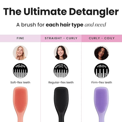 Tangle Teezer Ultimate Detangler Brush for Wet & Dry Hair, Eliminates Knots & Reduces Breakage for All Hair Types, Liquorice Black