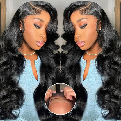 5x5 Hd Lace Closure Glueless Wigs Human Hair Pre Plucked Pre Cut Reay to Wear and Go 100% Raw Human Hair Body Wave Glueless Closure Wig for Women Human Hair Natural Color 20 Inch