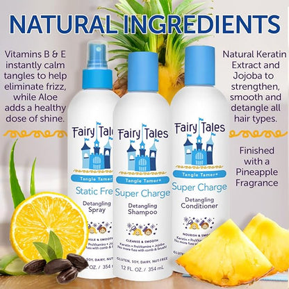 Fairy Tales Tangle Tamer Super Charge - Detangling Conditioner for Kids - Paraben Free, Sulfate Free, Gluten Free, Nut Free- 32 oz