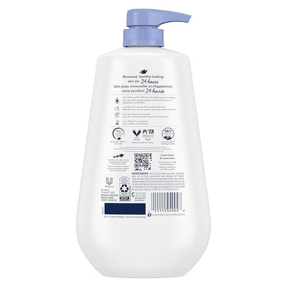 Dove Body Wash with Pump 3 Count Anti-Stress Blue Chamomile & Oat Milk, for 24hr Lotion-Soft Skin Moisturizing Skin Cleanser with No Sulfates No Parabens