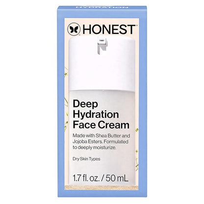 Honest Beauty Deep Hydration Face Cream for Dry Skin | Hydrates + Supports Natural Moisture Barrier | Hypoallergenic + Gentle for Sensitive Skin | 1.7 fl oz