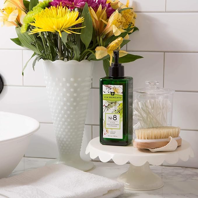 Liquid Soap, Shea Butter Enriched (12 oz), No. 8 - Clove, Vanilla Flower & Orange