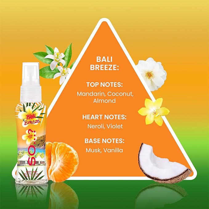 So...? Escapes Body Mist Set - Perfumes for Women - Everyday Body Spray for Women - Vegan, Cruelty Free Fragrances - Travel Size Gift Set - 4 pcs