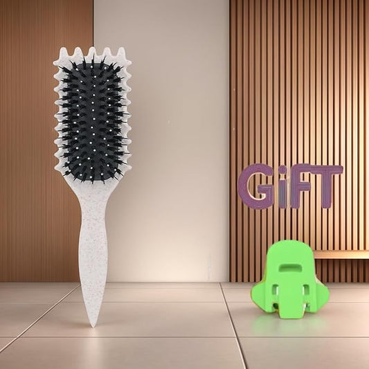 Beige 1 PCS Curl Hair Brush, Curly Defining Brush, Vented Hair Brush for Shaping, Detanging and Defining Curls For Women and Men Less Pulling