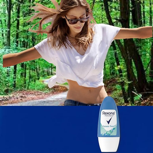 Rexona Shower Fresh- Roll On, Antiperspirant Deodorant For Women, Free Alcohol, 48 Hours Protection, Quick Dry, It helps reduce stains and protect you against sweat 50 ML (Pack of 3), 1.70 Fl Oz 1)