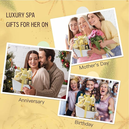 Father's Day Gifts for Dad Men - 7-Piece Honey Almond Spa Gift Set for Women, Bath & Body Gift Set, Bath Gift Set with Bath Bomb | Christmas, Birthday Gifts for Her, All Occasion Holiday Present