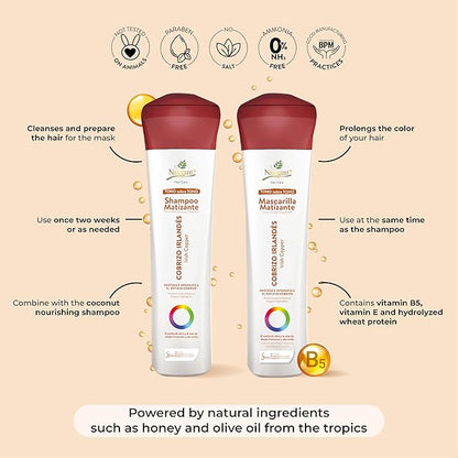 naissant Irish Copper Hair Toning Mask | Color Depositing | Moisturize, Refresh & Neutralize Brassy Tones | Paraben, Ammonia & Sulfate Free | Pro-Vitamin B5, Olive Oil & Honey (Cobrizo) 10.1 Fl Oz