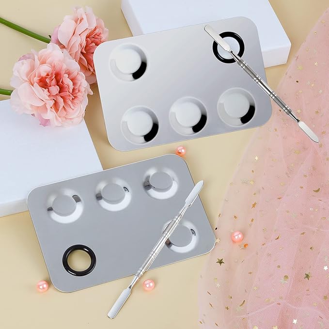 Makeup Mixing Palette, Upgrade Stainless Steel Metal Makeup