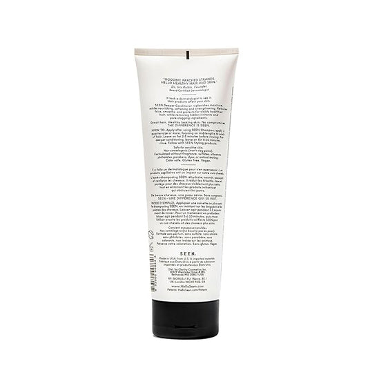 SEEN Deeper Conditioner, Fragrance Free - Non-Comedogenic & Sulfate-Free Hair Conditioner- Dermatologist-Developed - Safe for Sensitive, Eczema & Acne Prone Skin