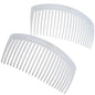 Camila Paris CP3024 French Side Combs Large Curved, White French Twist Hair Combs Decorative, Strong Hold Hair Clips for Women Bun Chignon Up-Do, No Slip Styling Girls Hair Accessories, Made in France