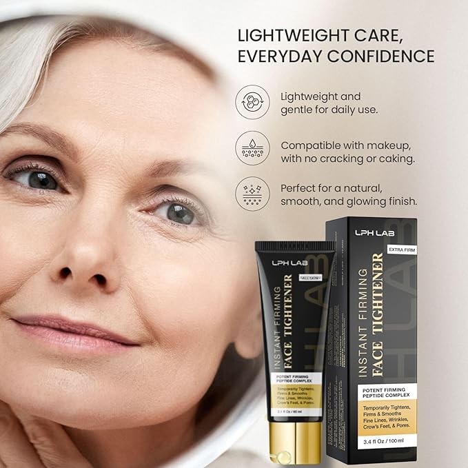 Instant Firming Face Tightener: Blurs & Smooths Mild to Moderate Wrinkles, Matte Anti-Aging Finish, No Chalky Residue, Makeup-Friendly, 2.1 oz