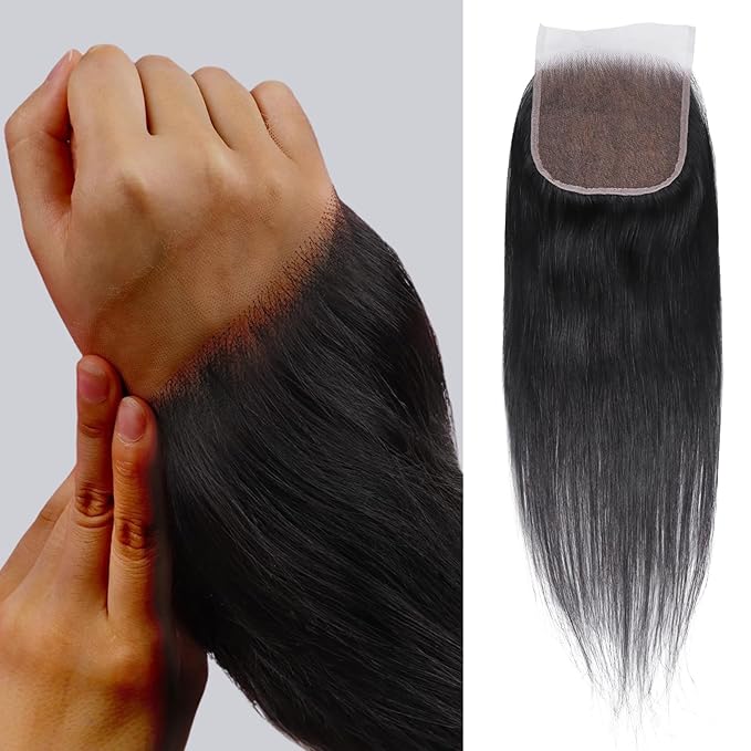 IDN BEAUTY SKINLIKE REAL HD 5x5 Lace Closure Human Hair Straight 20 Inch Bleached Single Knots Ultra-thin HD Lace Closure Virgin Human Hair 0.1 mm Pre Plucked Hairline