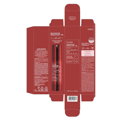 VT COSMETICS Red Booster Reedle Shot 100, Microneedling Serum with Dragon’s Blood, Exosome, Soothing Relief Serum for Irritated, and Sun-Stressed Skin & Hair, Korean Skincare 1.69 fl oz (50ml)