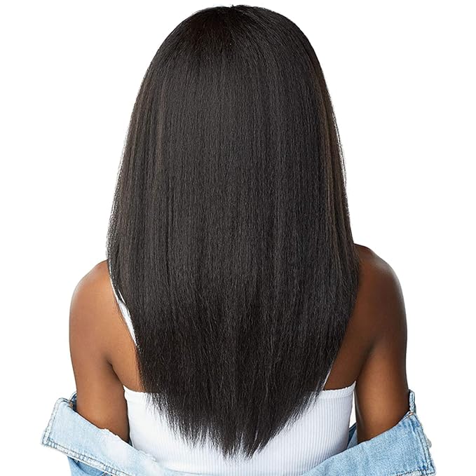 Sensationnel Curls Kinksandco Half Wig - Alpha Woman Synthetic Instant Weave Updo Full Cap for Natural 3C to 4C Hair Textures (1 JETBLACK)