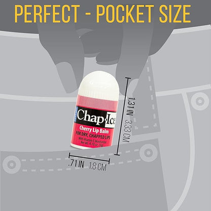 Chap-Ice® | Premium and Traditional Lip Balm for Chapped, Dry, or Windburned Lips | Pocket Size Display with Assorted Flavors - Cherry, Citrus Orange, Kiwi Lime - 50 Mini Sticks (0.10oz/3g)