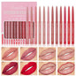 12 Colors Matte Lip Liner/Lipstick Set,One Step Lips Long