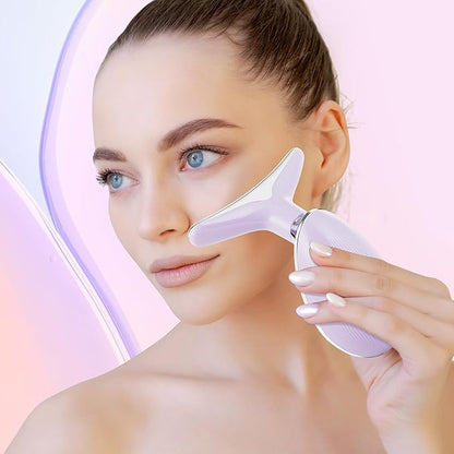 Facial Massager Red-Light-Therapy-for-Face and Neck, Face 𝖲 culpting Wand with 7 Color, Face Tool for Skin Care (Purple)