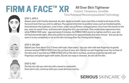 Serious Skincare Firm A Face XR - Instant Temporary Skin Tightener - Invisible Lift for Face and Neck with Retinol - Anti-Aging to Reduce the Look of Fine Lines, Wrinkles and Large Pores - 3.2 Fl Oz