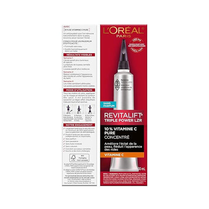 L'Oreal Paris Revitalift 10% Pure Vitamin C Face Serum, Brighter Skin, Reduced Wrinkles, Fragrance Free 1 0z.