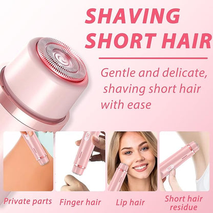 Glow Aura Womens Shaver 2 in 1,2025 New Razor & Shaver with Dual Ceramic Head,Bikini Trimmer for Women,IPX67 Waterproof Wet & Dry Use Body and Face Hair Trimmer for Women (Pink)
