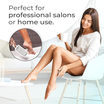 Microplane Colossal Foot File Scraper - The Original Stainless Steel Foot Rasp, Dead Skin/Callus Remover for Feet, Gentle Foot Scrubber, Pedicure Tools for Salon-Quality Foot Care, White