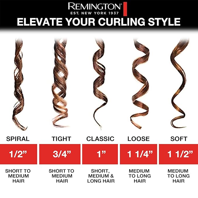 Remington Style Therapy 1” Curling Iron, Lasting Curls.