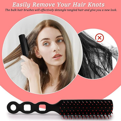 HOFASON 6 Pcs Bulk Hair Brushes for Homeless Supplies, Individually Wrapped Disposable Hair Brushes Nylon Bristles Detangling Hair Brush for Women Hotel Nursing Charity